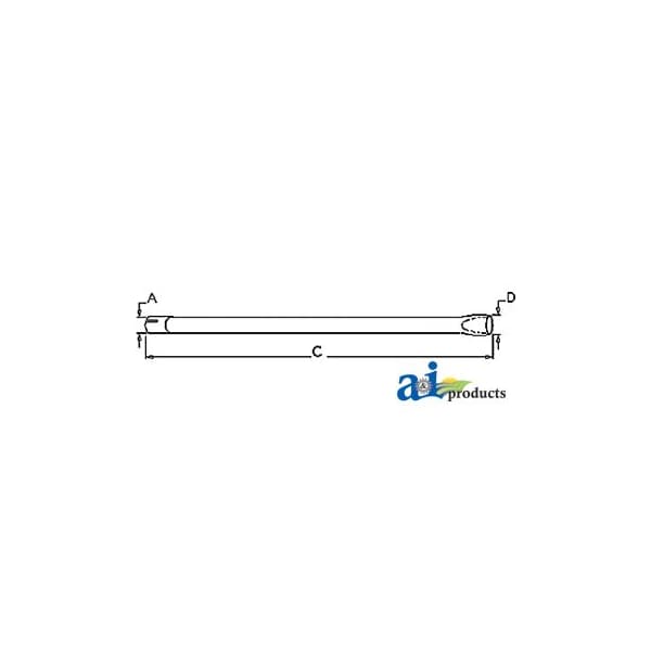 Horizontal Tailpipe 60.5" x3.5" x2"